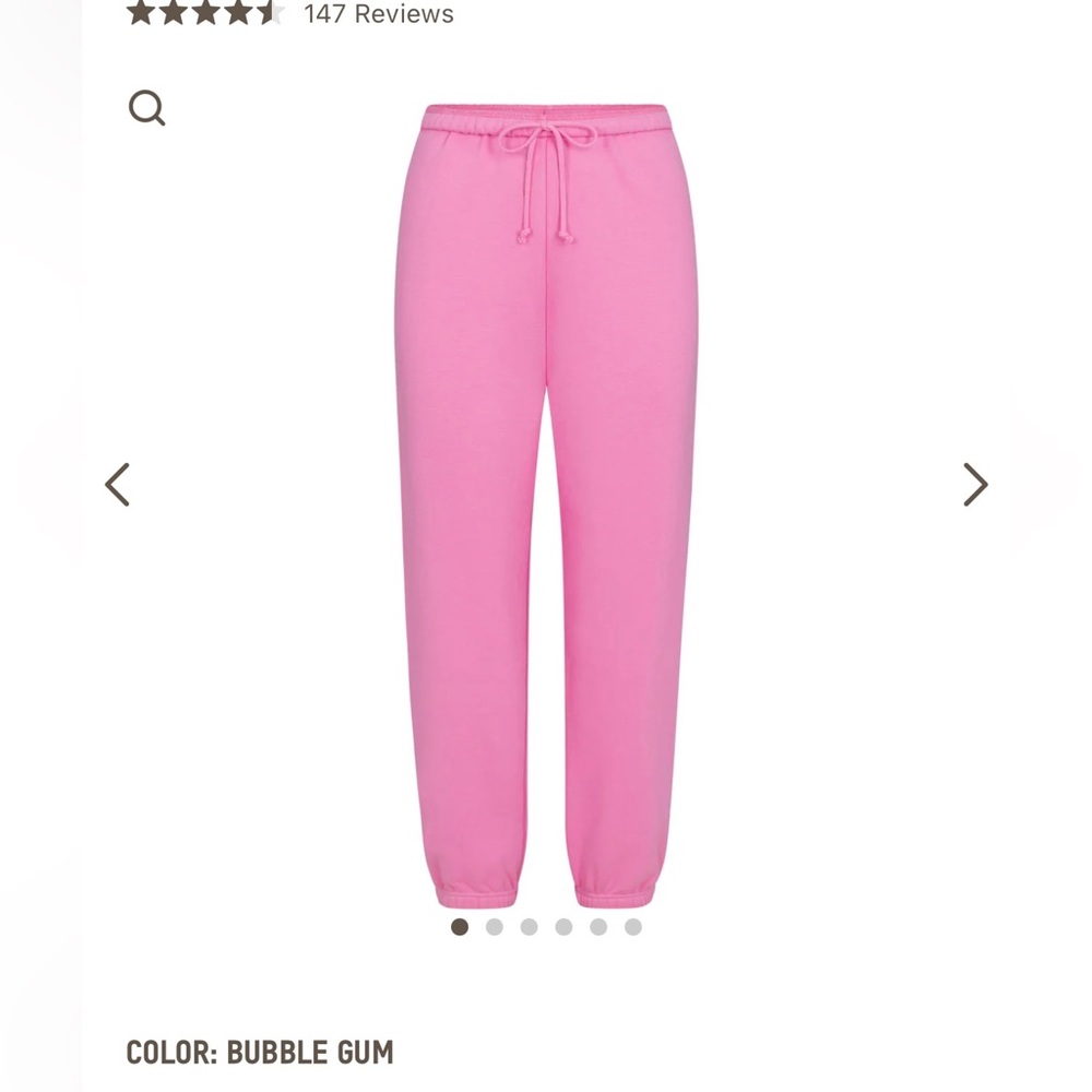 Skims Cotton Fleece Joggers in Bubble Gum - NWOT.